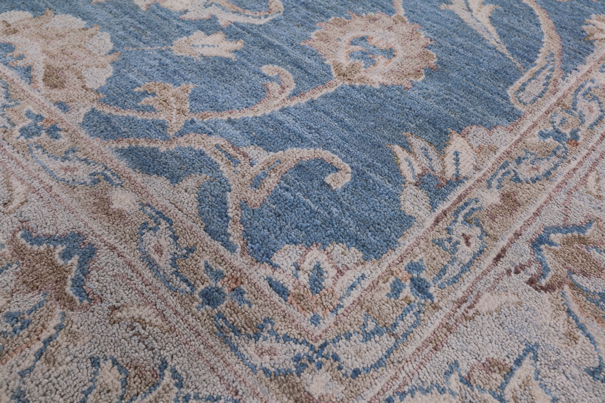 Blue Persian White Wash Area Rug - 6' 1" X 9' 1" - Golden Nile
