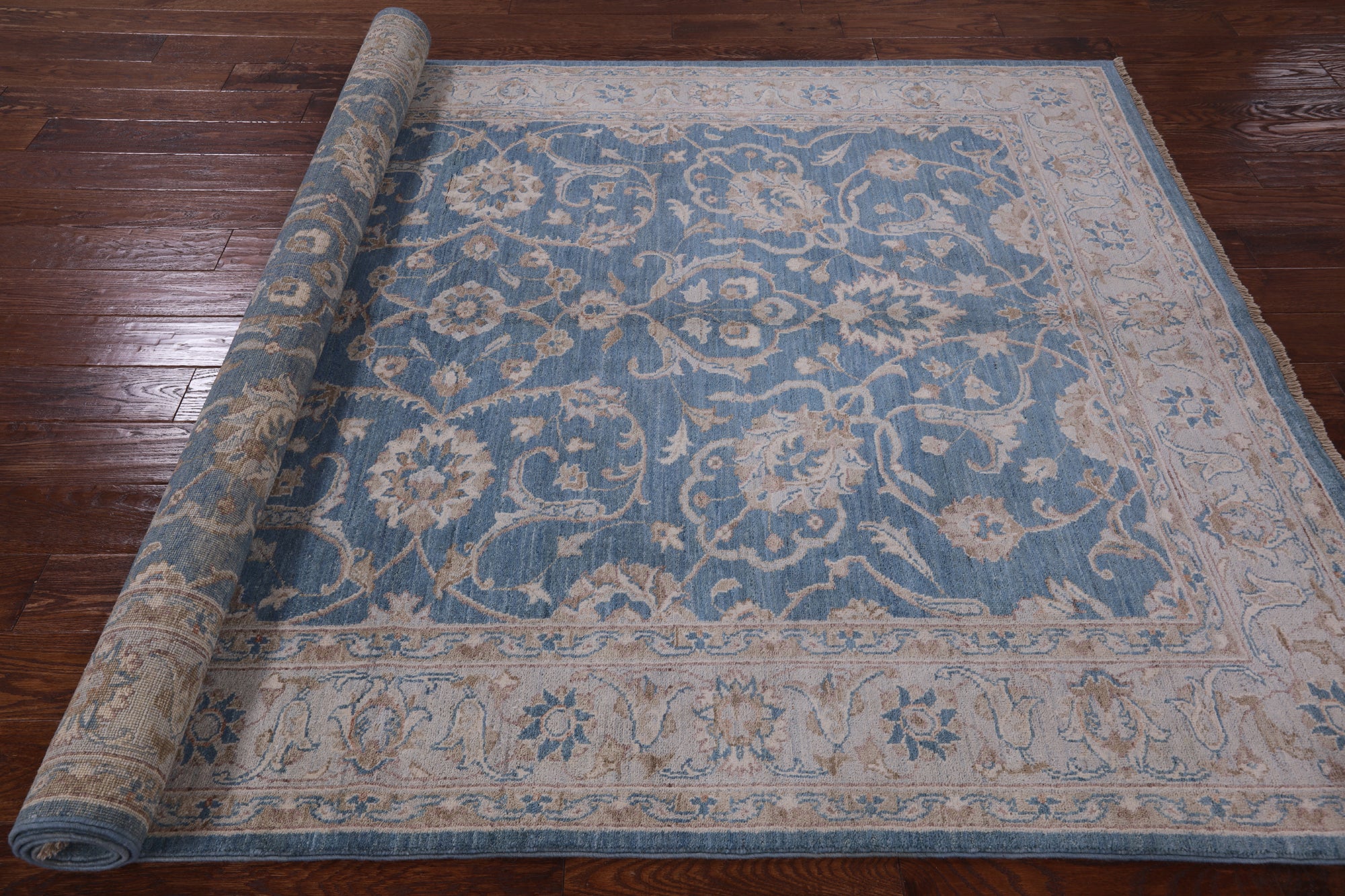 Blue Persian White Wash Area Rug - 6' 1" X 9' 1" - Golden Nile