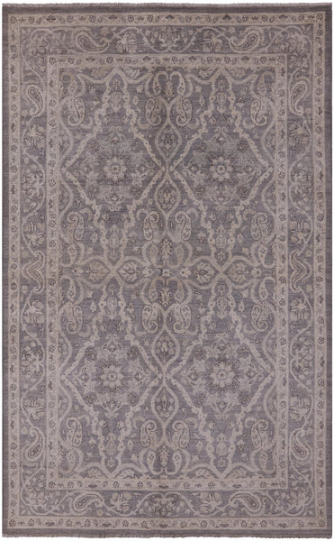 Grey Persian White Wash Wool Area Rug - 5' 10" X 9' 3" - Golden Nile