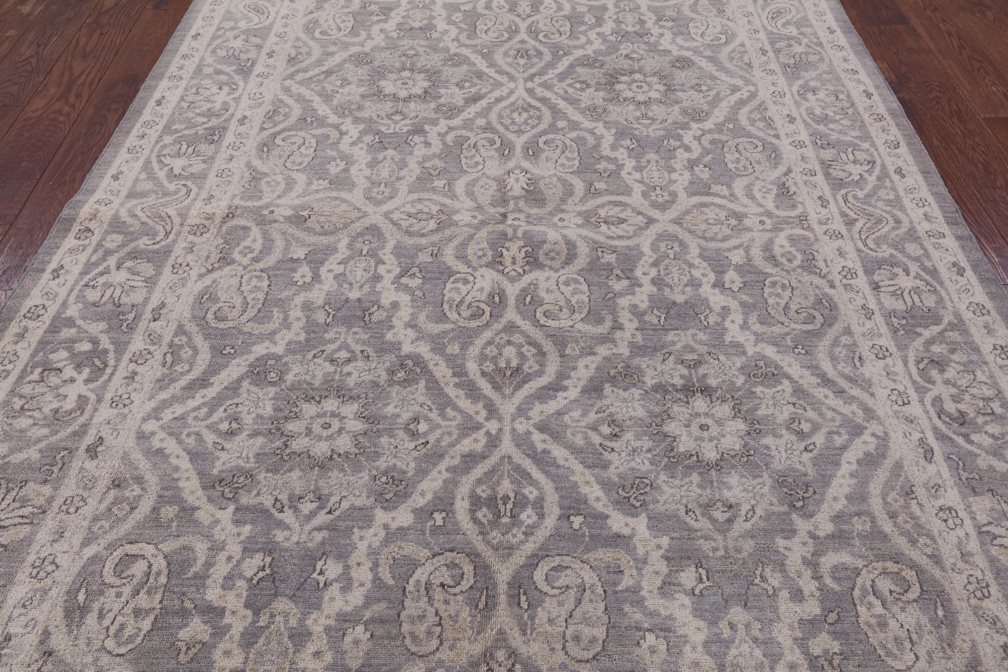 Grey Persian White Wash Wool Area Rug - 5' 10" X 9' 3" - Golden Nile
