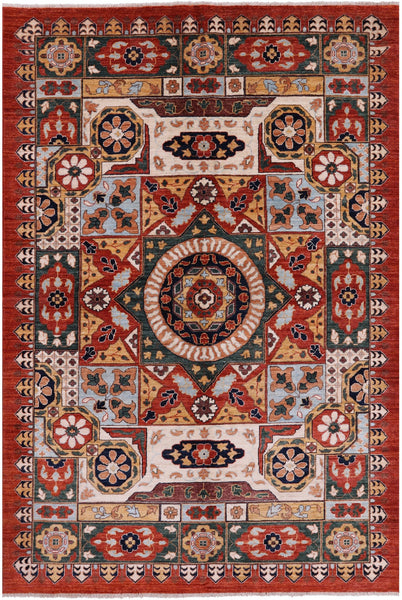 Fine Serapi Handmade Area Rug - 6' 1" X 8' 10" - Golden Nile