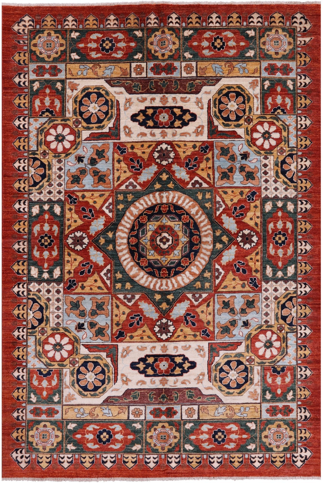 Fine Serapi Handmade Area Rug - 6' 1" X 8' 10" - Golden Nile