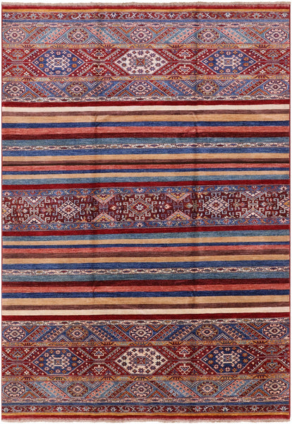 Khorjin Persian Gabbeh Handmade Wool Rug - 6' 11" X 10' 0" - Golden Nile