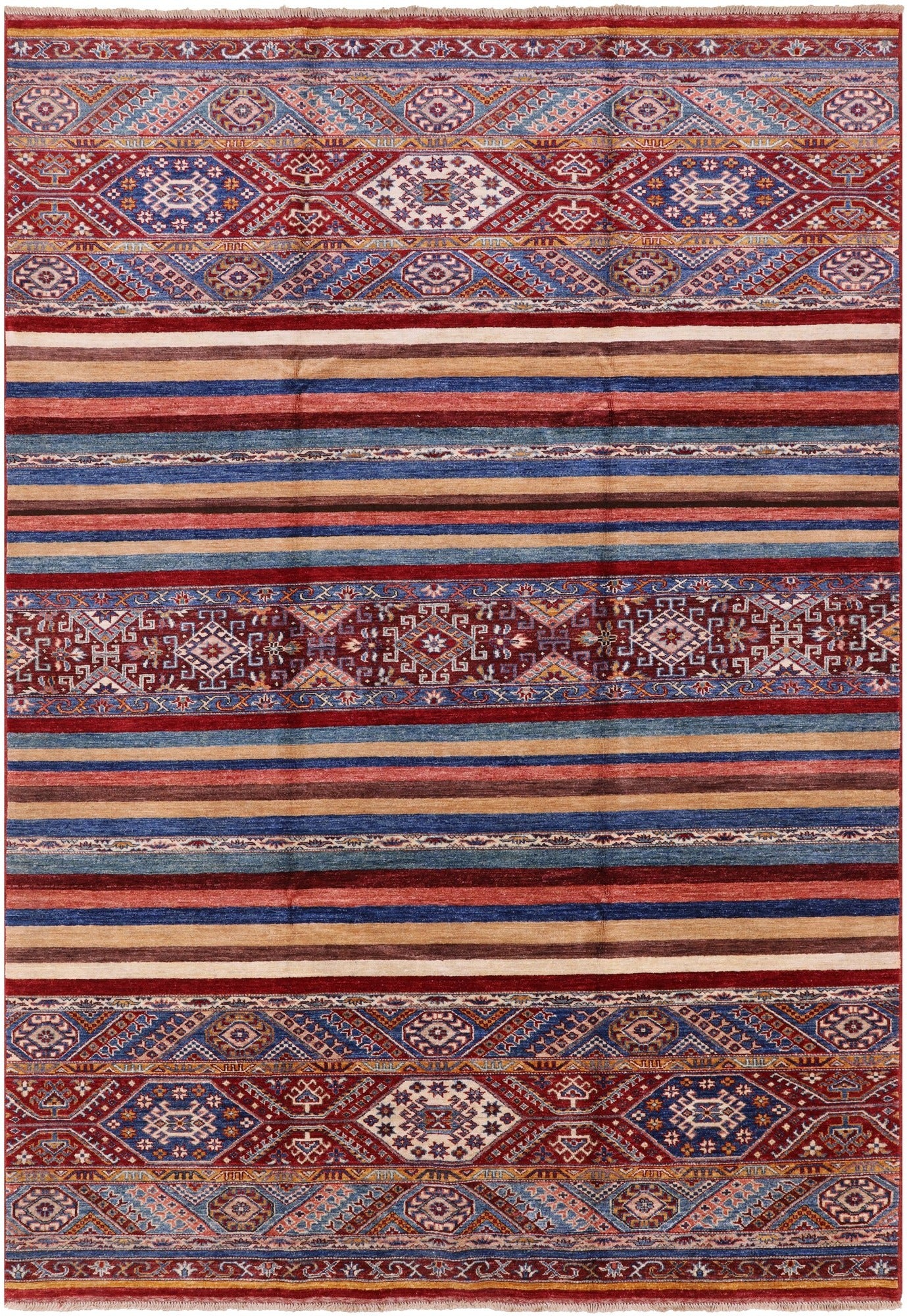 Khorjin Persian Gabbeh Handmade Wool Rug - 6' 11" X 10' 0" - Golden Nile