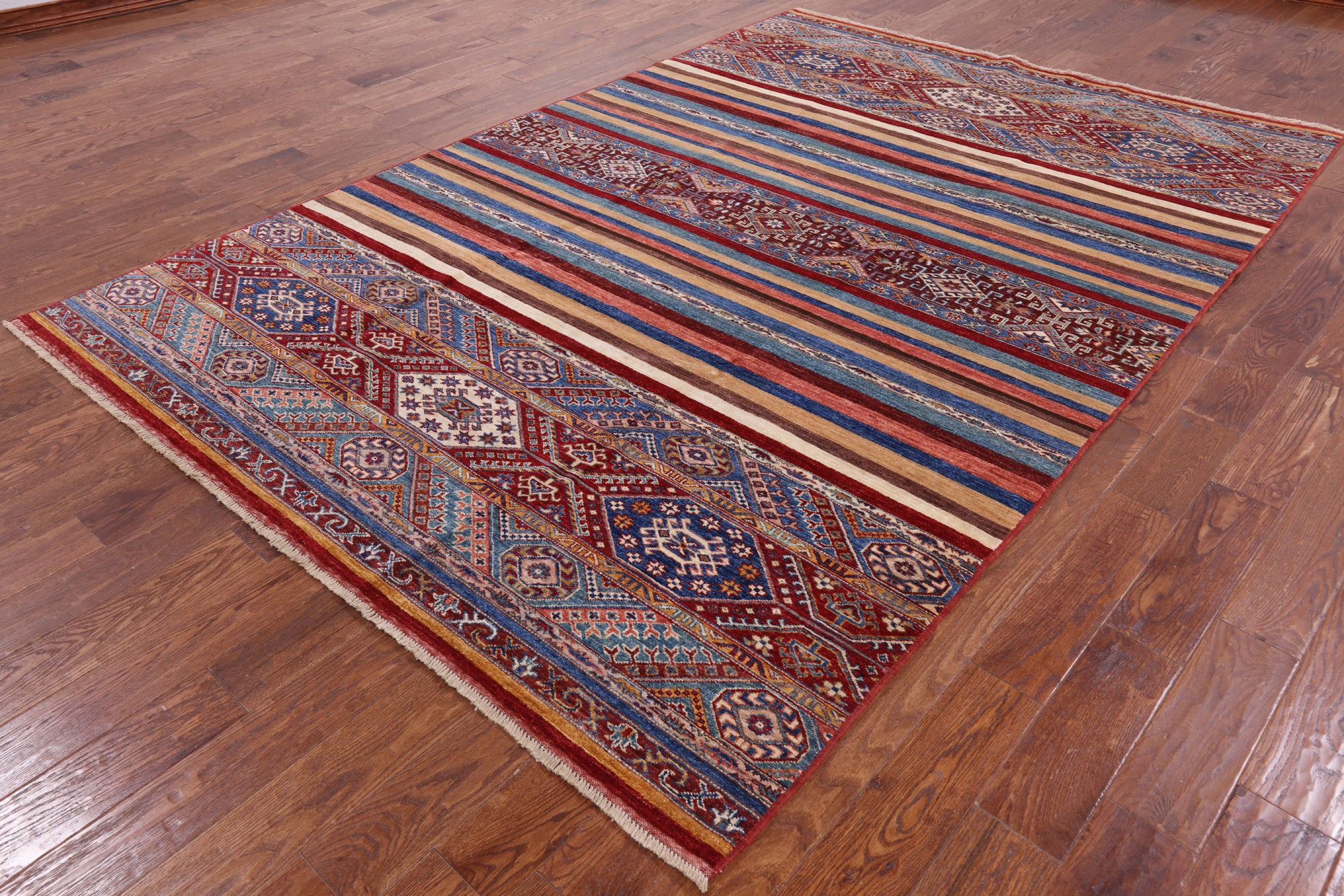 Khorjin Persian Gabbeh Handmade Wool Rug - 6' 11" X 10' 0" - Golden Nile