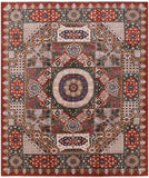 Geometric Persian Mamluk Handmade Area Rug - 8' 4" X 9' 11" - Golden Nile