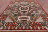 Geometric Persian Mamluk Handmade Area Rug - 8' 4" X 9' 11" - Golden Nile