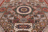 Geometric Persian Mamluk Handmade Area Rug - 8' 4" X 9' 11" - Golden Nile