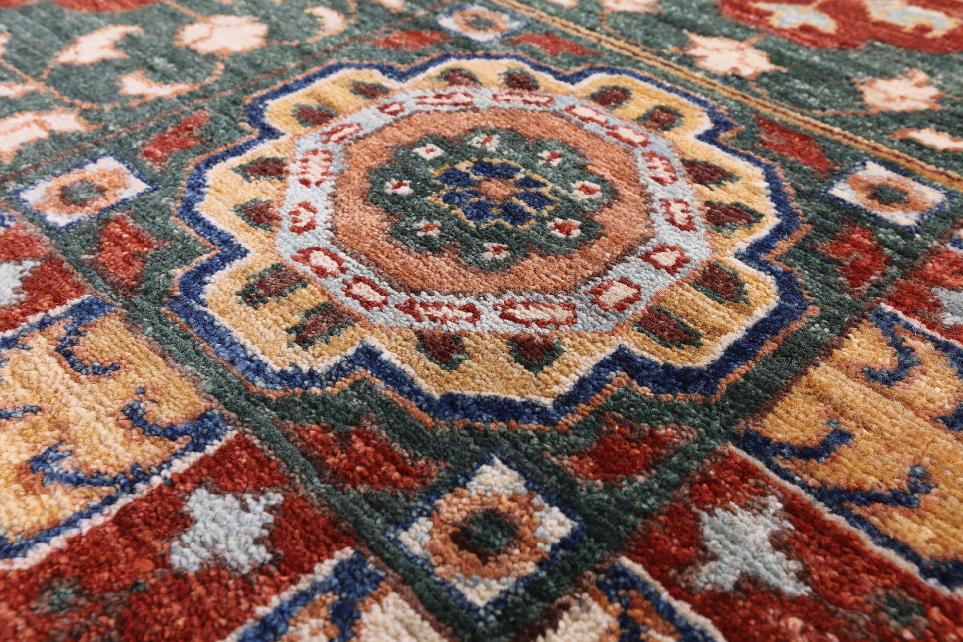 Geometric Persian Mamluk Handmade Area Rug - 8' 4" X 9' 11" - Golden Nile