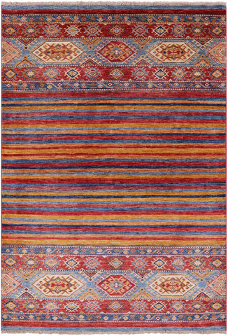 Khorjin Persian Gabbeh Hand Knotted Area Rug - 4' 2