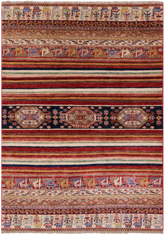 Tribal Persian Gabbeh Hand Knotted Wool Rug - 4' 0