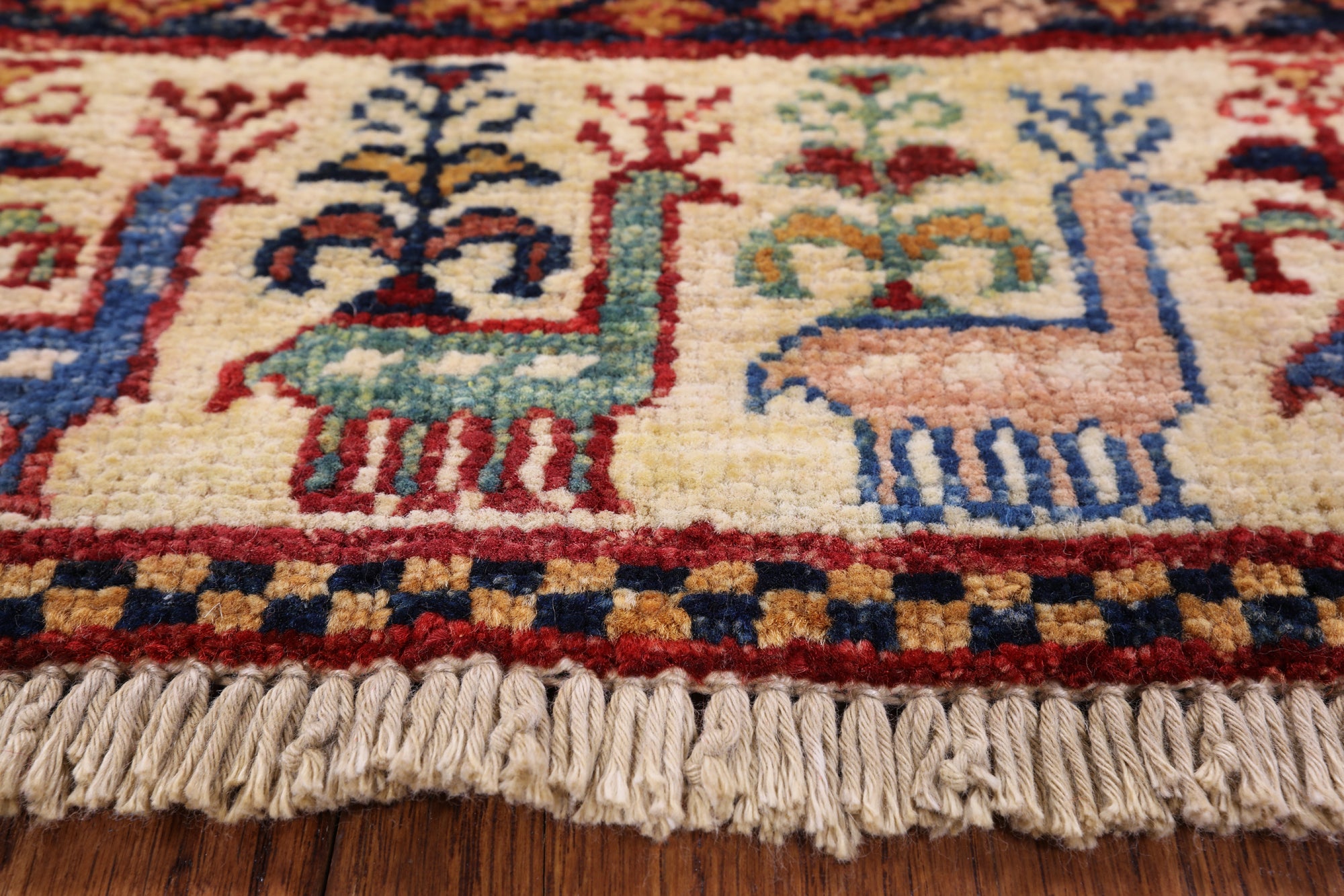 Tribal Persian Gabbeh Hand Knotted Wool Rug - 4' 0" X 5' 8" - Golden Nile