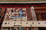 Tribal Persian Gabbeh Hand Knotted Wool Rug - 4' 0" X 5' 8" - Golden Nile
