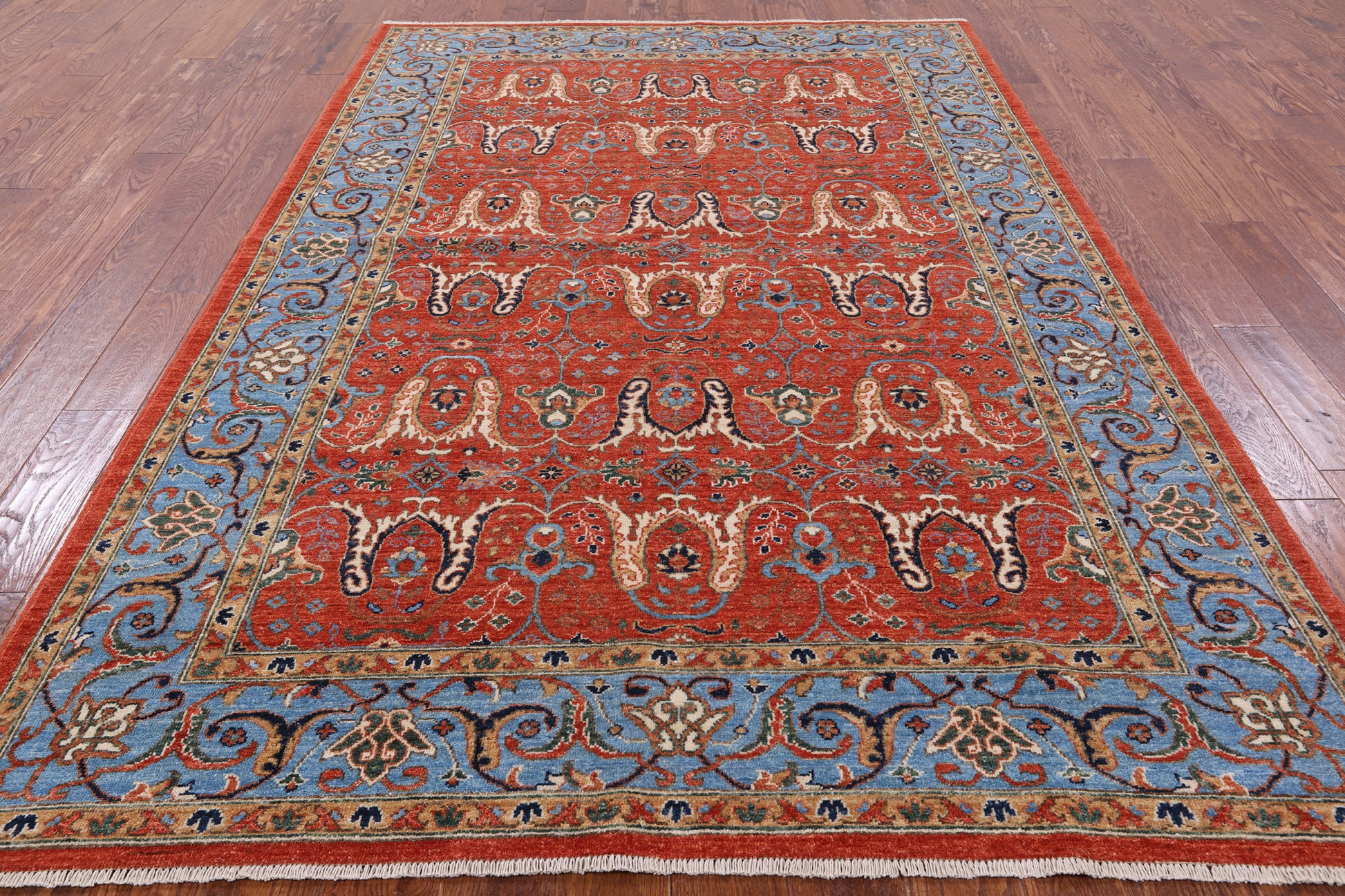 Red Super Fine Serapi Area Rug - 6' 0" X 9' 2" - Golden Nile