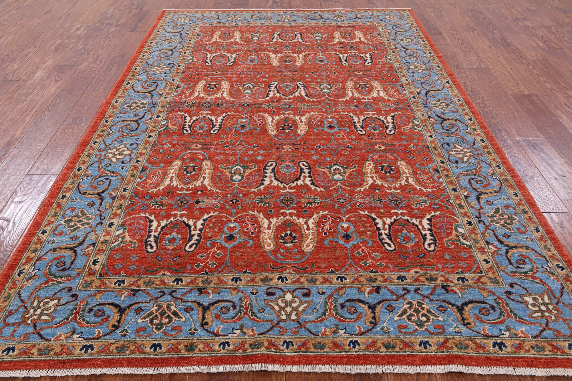 Red Super Fine Serapi Area Rug - 6' 0" X 9' 2" - Golden Nile