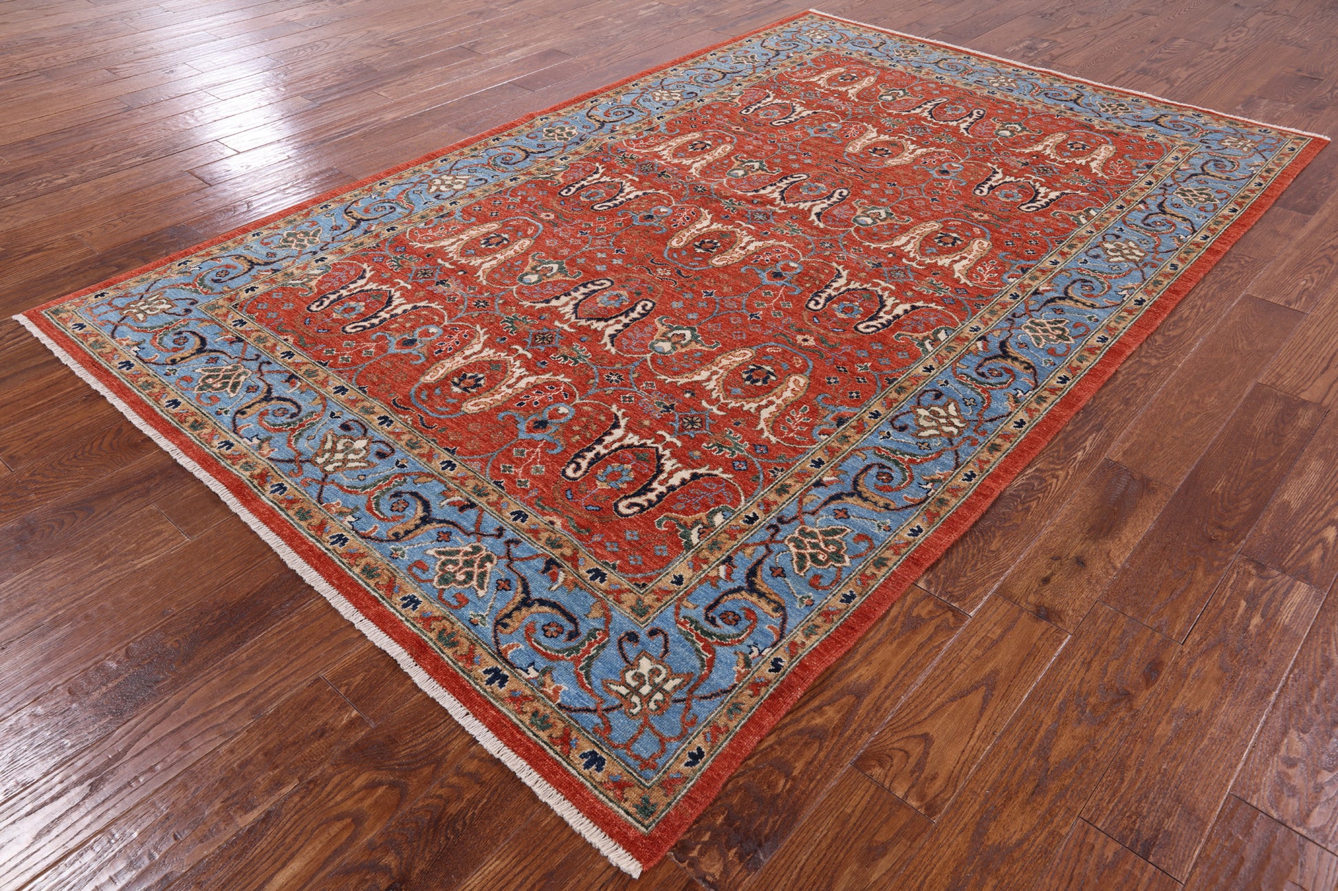 Red Super Fine Serapi Area Rug - 6' 0" X 9' 2" - Golden Nile