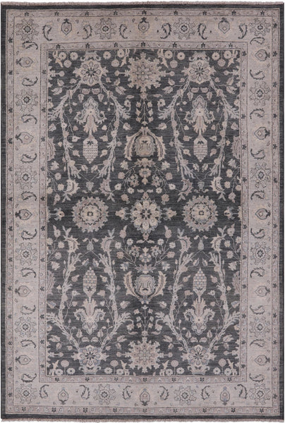 Grey Persian Washed Out Handmade Wool Area Rug - 6' 1" X 8' 11" - Golden Nile