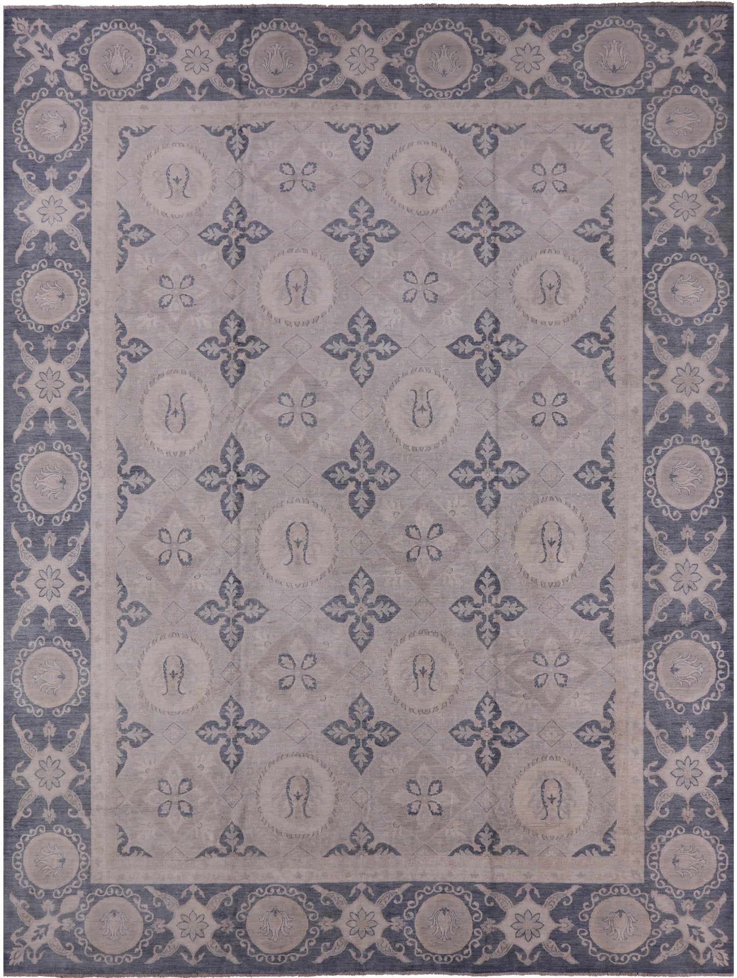 Persian White Wash Area Rug - 12' 4" X 16' 1" - Golden Nile
