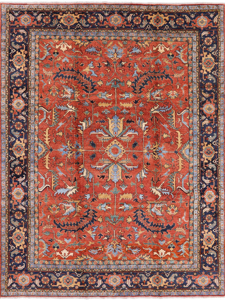 Hand Knotted Fine Serapi Area Rug - 9' X 11' 9" - Golden Nile