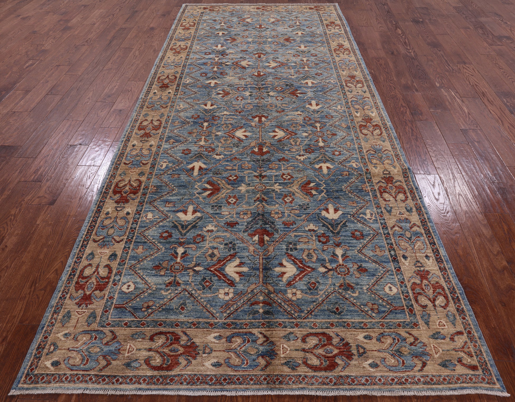 Fine Serapi Hand Knotted Area Rug - 5' 3" X 11' 10" - Golden Nile