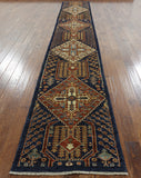 3 X 17 Hand Knotted Fine Serapi Area Rug - Golden Nile