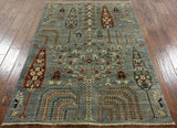 4 X 6 Fine Serapi Oriental Area Rug - Golden Nile