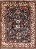 Blue Fine Serapi Hand Knotted Rug - 9' 1" X 12' 2" - Golden Nile