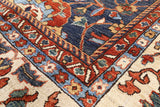 Blue Fine Serapi Hand Knotted Rug - 9' 1" X 12' 2" - Golden Nile