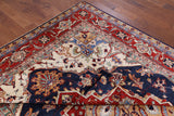 Blue Persian Fine Serapi Hand Knotted Wool Area Rug - 8' 1" X 10' 9" - Golden Nile
