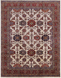 Ivory Super Fine Kazak Handmade Wool Rug - 8' 0" X 10' 0" - Golden Nile