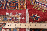 Red Super Fine Kazak Handmade Wool Area Rug - 10' 5" X 13' 2" - Golden Nile