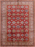 Red Super Kazak Hand Knotted Area Rug - 9' 10" X 13' 3" - Golden Nile