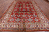 Red Super Kazak Hand Knotted Area Rug - 9' 10" X 13' 3" - Golden Nile