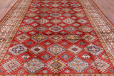 Red Super Kazak Hand Knotted Area Rug - 9' 10" X 13' 3" - Golden Nile