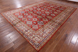 Red Super Kazak Hand Knotted Area Rug - 9' 10" X 13' 3" - Golden Nile