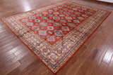 Red Super Kazak Hand Knotted Area Rug - 9' 10" X 13' 3" - Golden Nile