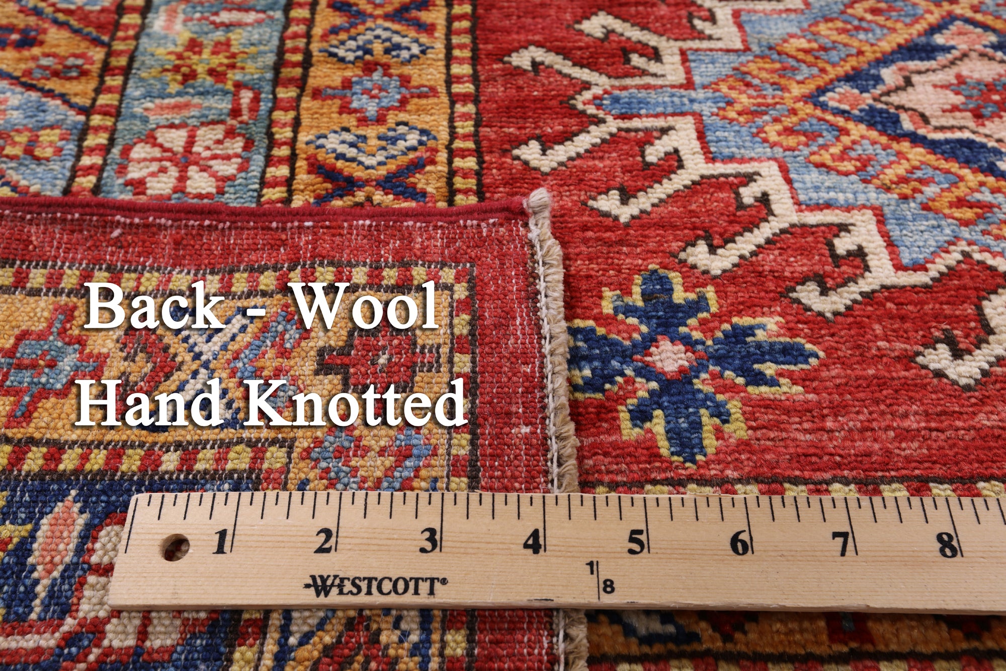 Red Super Kazak Hand Knotted Area Rug - 9' 10" X 13' 3" - Golden Nile