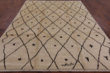 Ivory Tribal Moroccan Hand Knotted Area Rug - 8' 3" X 10' 0" - Golden Nile