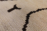 Ivory Tribal Moroccan Hand Knotted Area Rug - 8' 3" X 10' 0" - Golden Nile