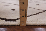 Ivory Tribal Moroccan Hand Knotted Area Rug - 8' 3" X 10' 0" - Golden Nile