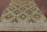 Ikat Hand Knotted Wool Area Rug - 7' 10" X 10' 1" - Golden Nile