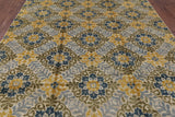 Ikat Hand Knotted Wool Area Rug - 7' 10" X 10' 1" - Golden Nile