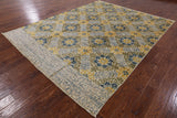 Ikat Hand Knotted Wool Area Rug - 7' 10" X 10' 1" - Golden Nile