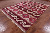 Ikat Hand Knotted Wool Area Rug - 7' 10" X 10' 4" - Golden Nile