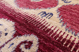 Ikat Hand Knotted Wool Area Rug - 7' 10" X 10' 4" - Golden Nile