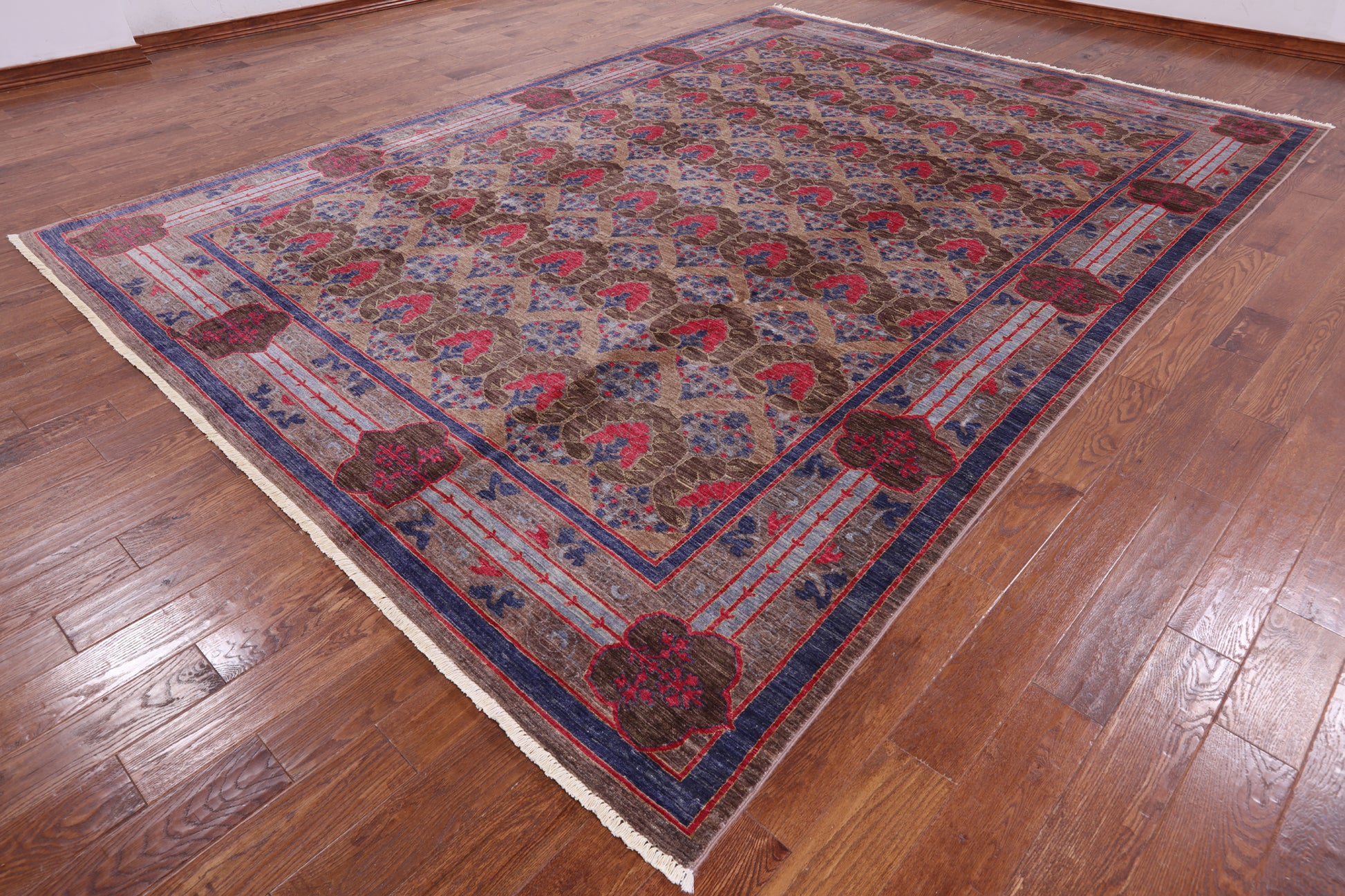 William Morris Handmade Wool Area Rug - 9' 7" X 13' 2" - Golden Nile