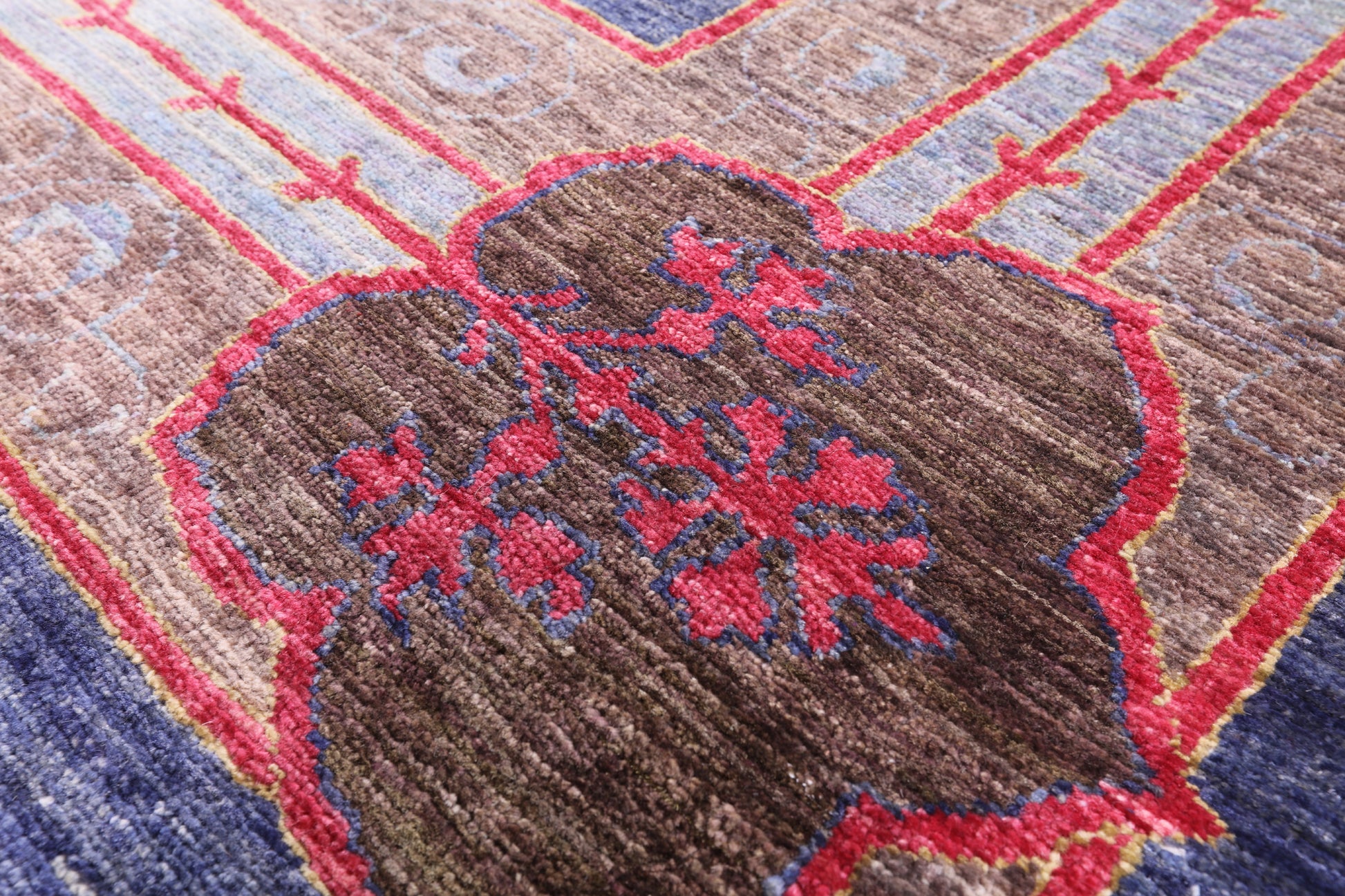 William Morris Handmade Wool Area Rug - 9' 7" X 13' 2" - Golden Nile