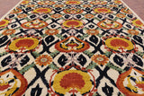 Ivory William Morris Hand Knotted Wool Area Rug - 9' 10" X 13' 3" - Golden Nile
