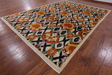Ivory William Morris Hand Knotted Wool Area Rug - 9' 10" X 13' 3" - Golden Nile