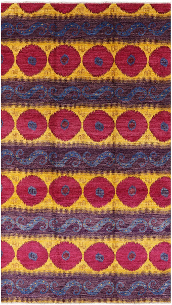 Ikat Handmade Wool Rug - 8' 1" X 14' 3" - Golden Nile